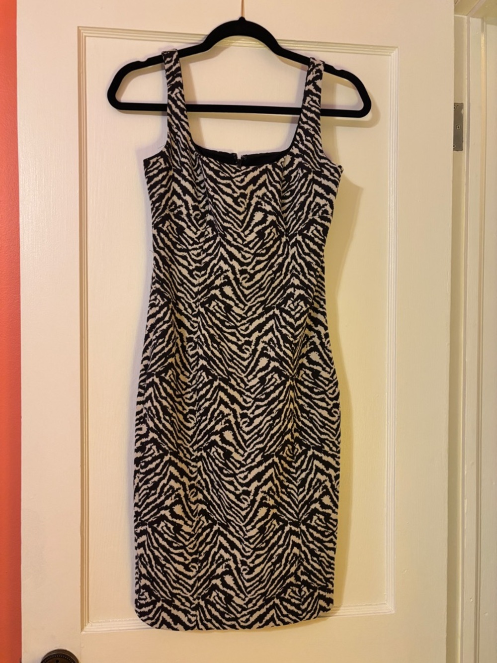 Black & White Zebra Print Sheath Dress - Women's